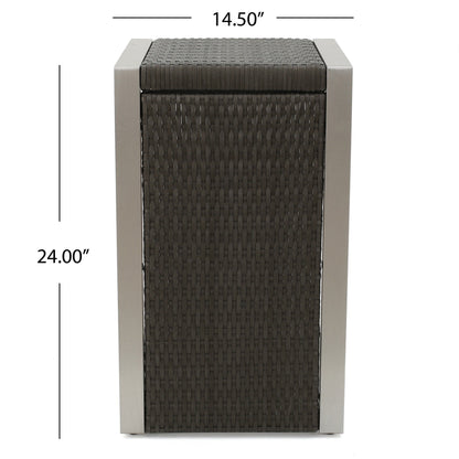 Set da esterno in alluminio Cape Coral da 3 pezzi con tavolo a forma di C di Christopher Knight Home