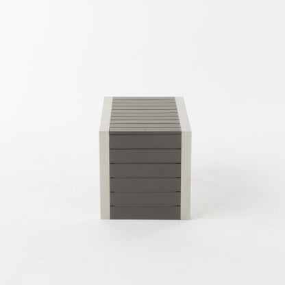 Set da esterno in alluminio Cape Coral da 3 pezzi con tavolo a forma di C di Christopher Knight Home