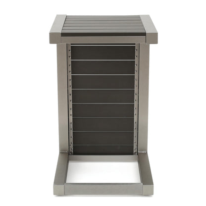 Set da esterno in alluminio Cape Coral da 3 pezzi con tavolo a forma di C di Christopher Knight Home