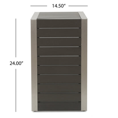 Set da esterno in alluminio Cape Coral da 3 pezzi con tavolo a forma di C di Christopher Knight Home