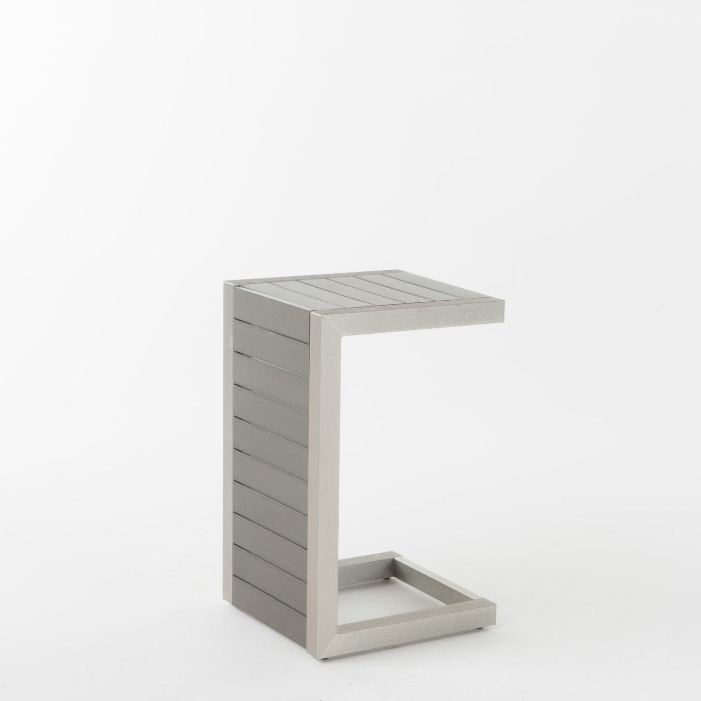 Set da esterno in alluminio Cape Coral da 3 pezzi con tavolo a forma di C di Christopher Knight Home