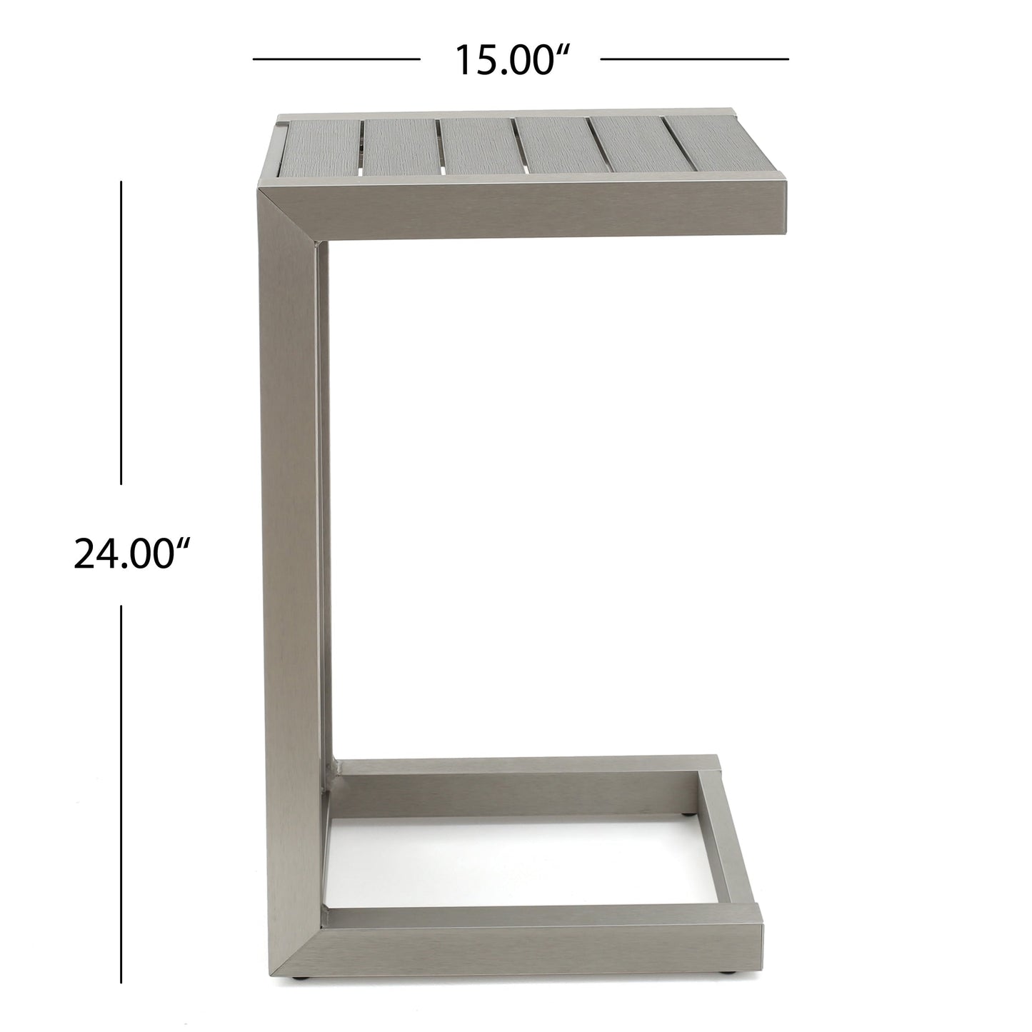 Set da esterno in alluminio Cape Coral da 3 pezzi con tavolo a forma di C di Christopher Knight Home