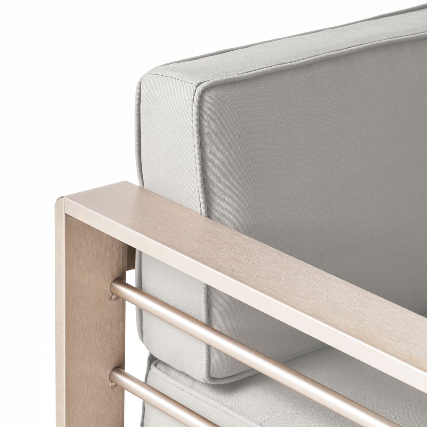 Set da esterno in alluminio Cape Coral da 3 pezzi con tavolo a forma di C di Christopher Knight Home