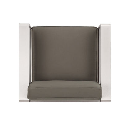 Set da esterno in alluminio Cape Coral da 3 pezzi con tavolo a forma di C di Christopher Knight Home