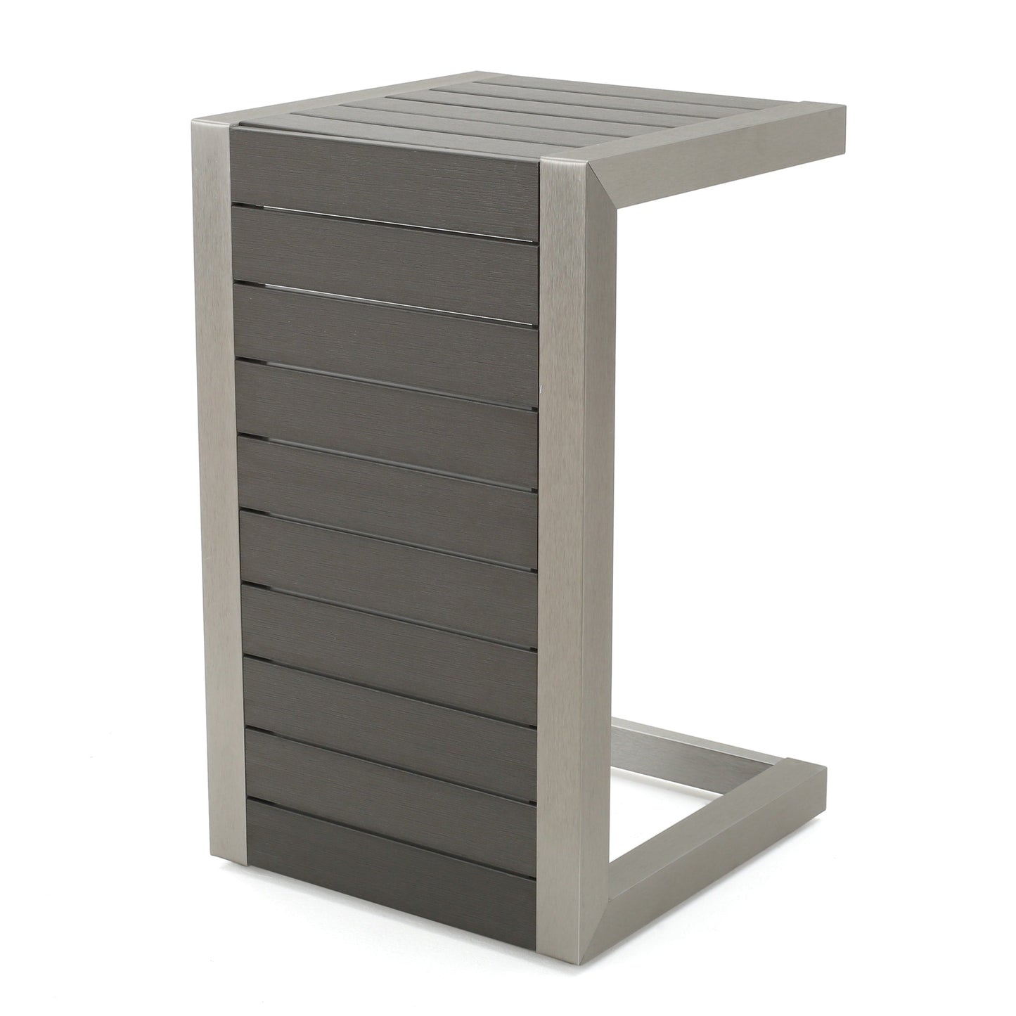 Set da esterno in alluminio Cape Coral da 3 pezzi con tavolo a forma di C di Christopher Knight Home