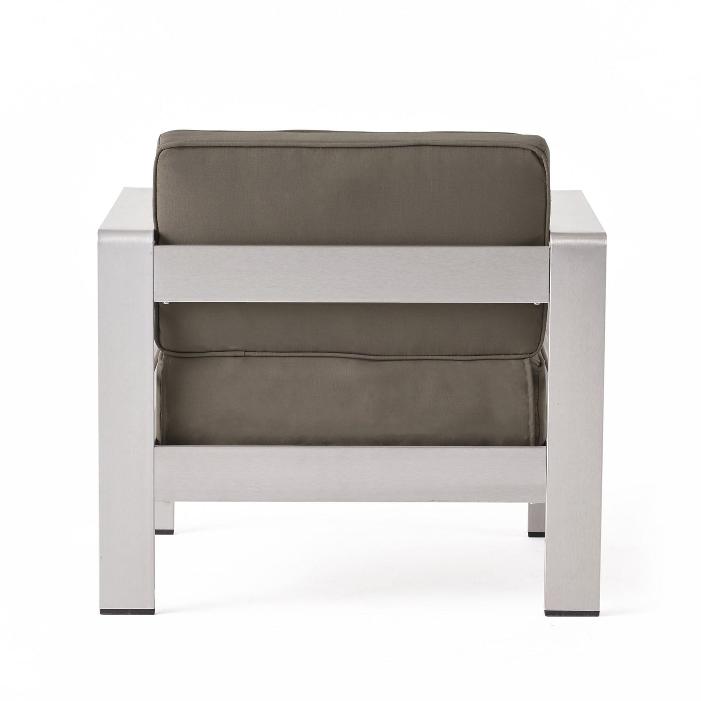 Set da esterno in alluminio Cape Coral da 3 pezzi con tavolo a forma di C di Christopher Knight Home