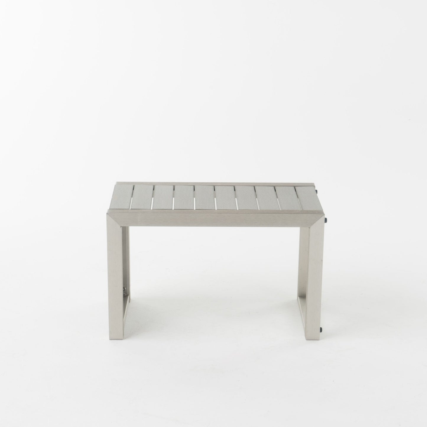 Set da esterno in alluminio Cape Coral da 3 pezzi con tavolo a forma di C di Christopher Knight Home