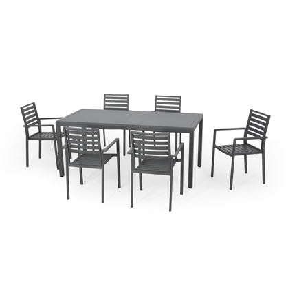 Set da pranzo in alluminio da 6 posti Cape Coral Outdoor di Christopher Knight Home