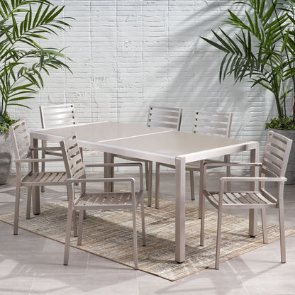 Set da pranzo in alluminio da 6 posti Cape Coral Outdoor di Christopher Knight Home