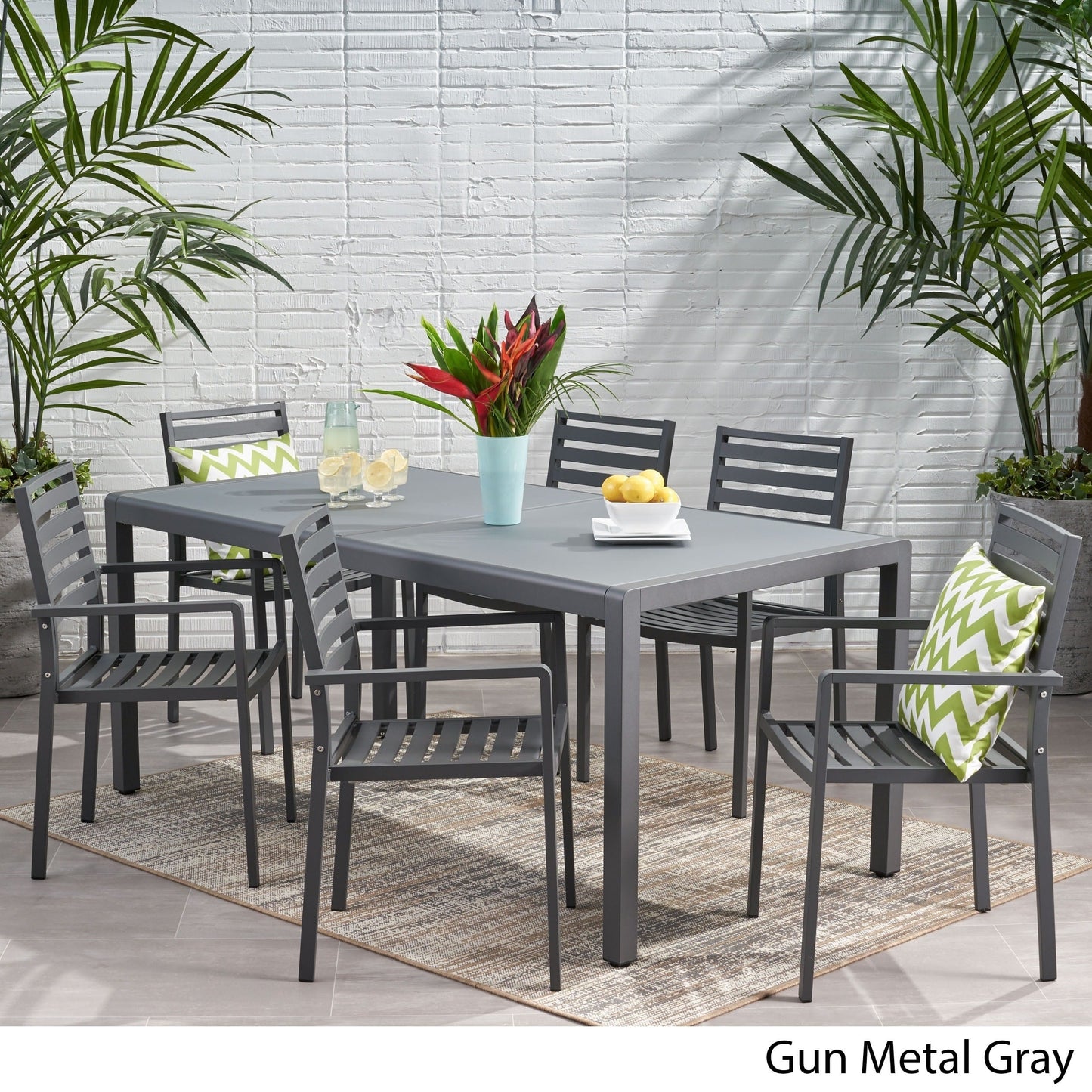 Set da pranzo in alluminio da 6 posti Cape Coral Outdoor di Christopher Knight Home