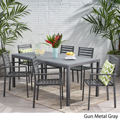 Set da pranzo in alluminio da 6 posti Cape Coral Outdoor di Christopher Knight Home