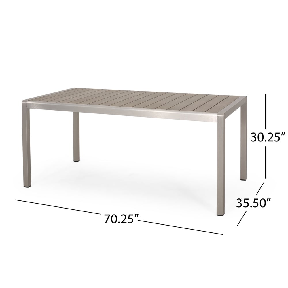 Tavolo da picnic e panca da esterno in finto legno/alluminio Cape Coral di Christopher Knight Home