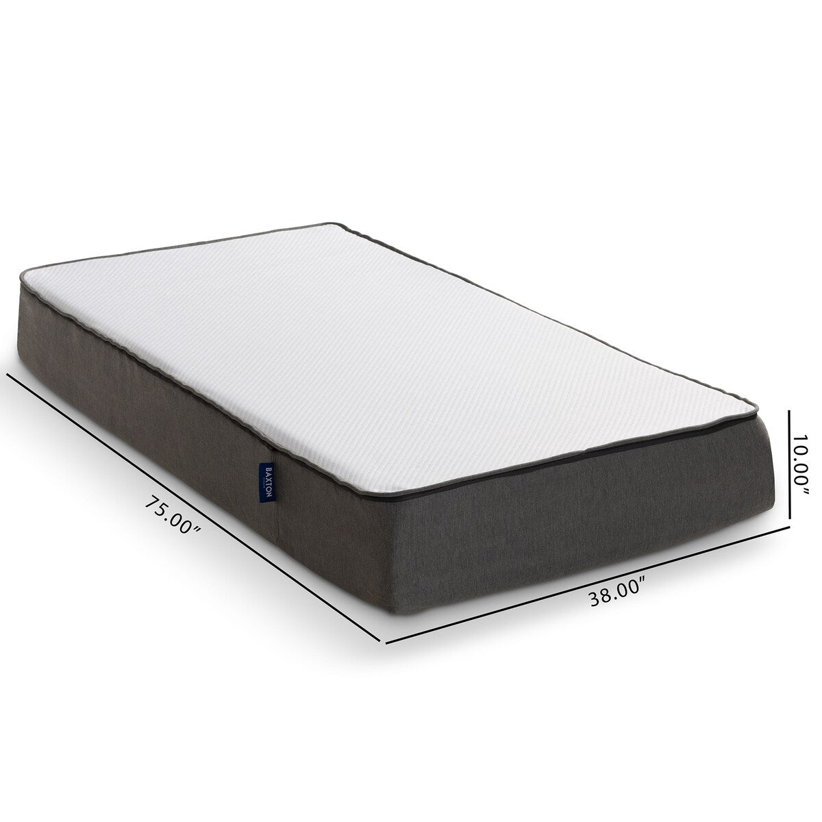 Materasso in memory foam ipoallergenico a triplo strato Cara da 10 pollici per letto singolo