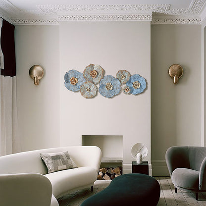 Arte murale in metallo anticato multicolore Carbon Loft con fiori