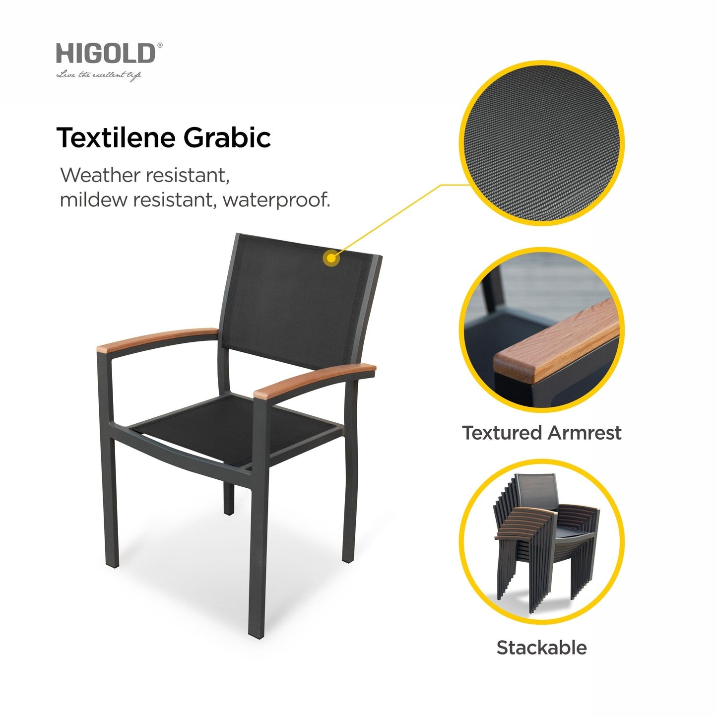 Set da pranzo da esterno Carlo in plastica effetto legno, 9 pezzi, per 8 persone, tavolo allungabile e sedia impilabile