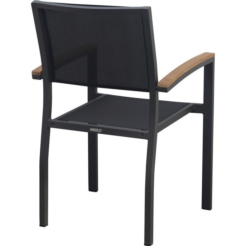 Set da pranzo da esterno Carlo in plastica effetto legno, 9 pezzi, per 8 persone, tavolo allungabile e sedia impilabile