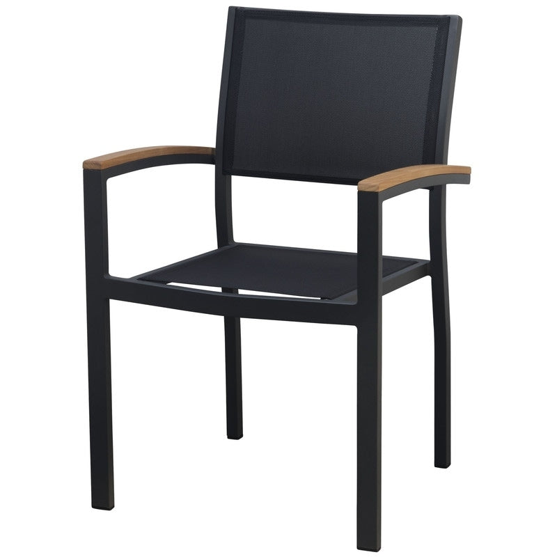 Set da pranzo da esterno Carlo in plastica effetto legno, 9 pezzi, per 8 persone, tavolo allungabile e sedia impilabile