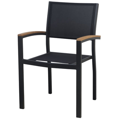 Set da pranzo da esterno Carlo in plastica effetto legno, 9 pezzi, per 8 persone, tavolo allungabile e sedia impilabile