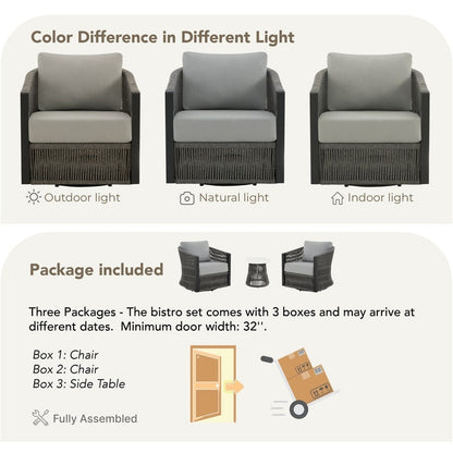 Set da bistrot per esterni Carlos, sedia girevole