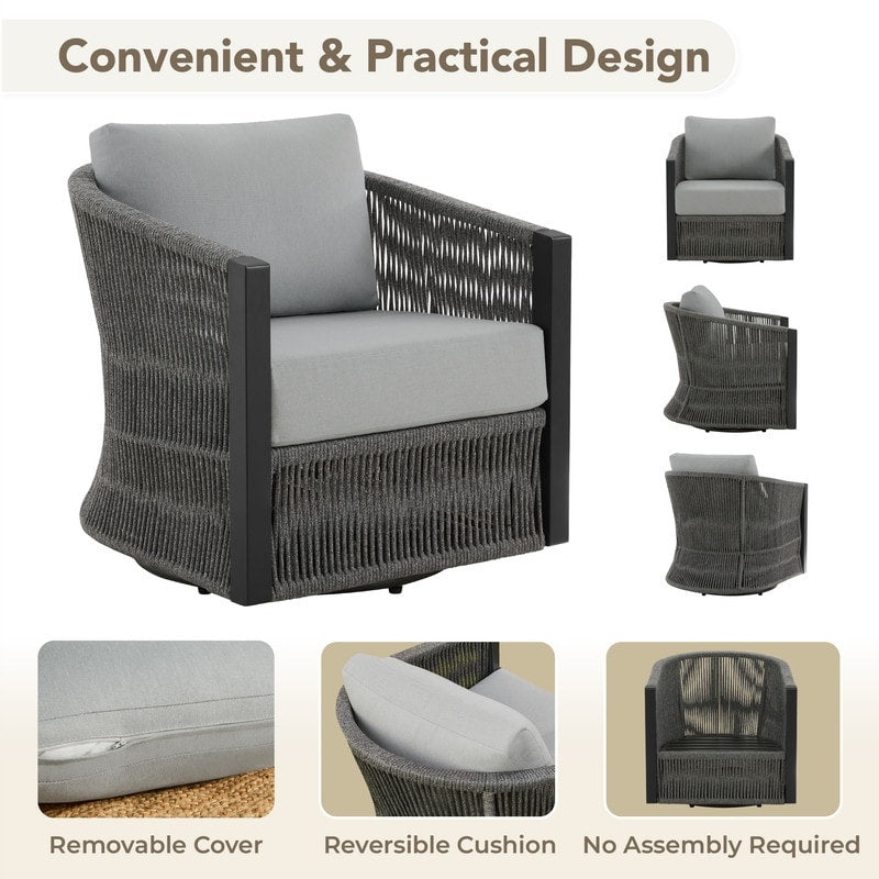 Set da bistrot per esterni Carlos, sedia girevole