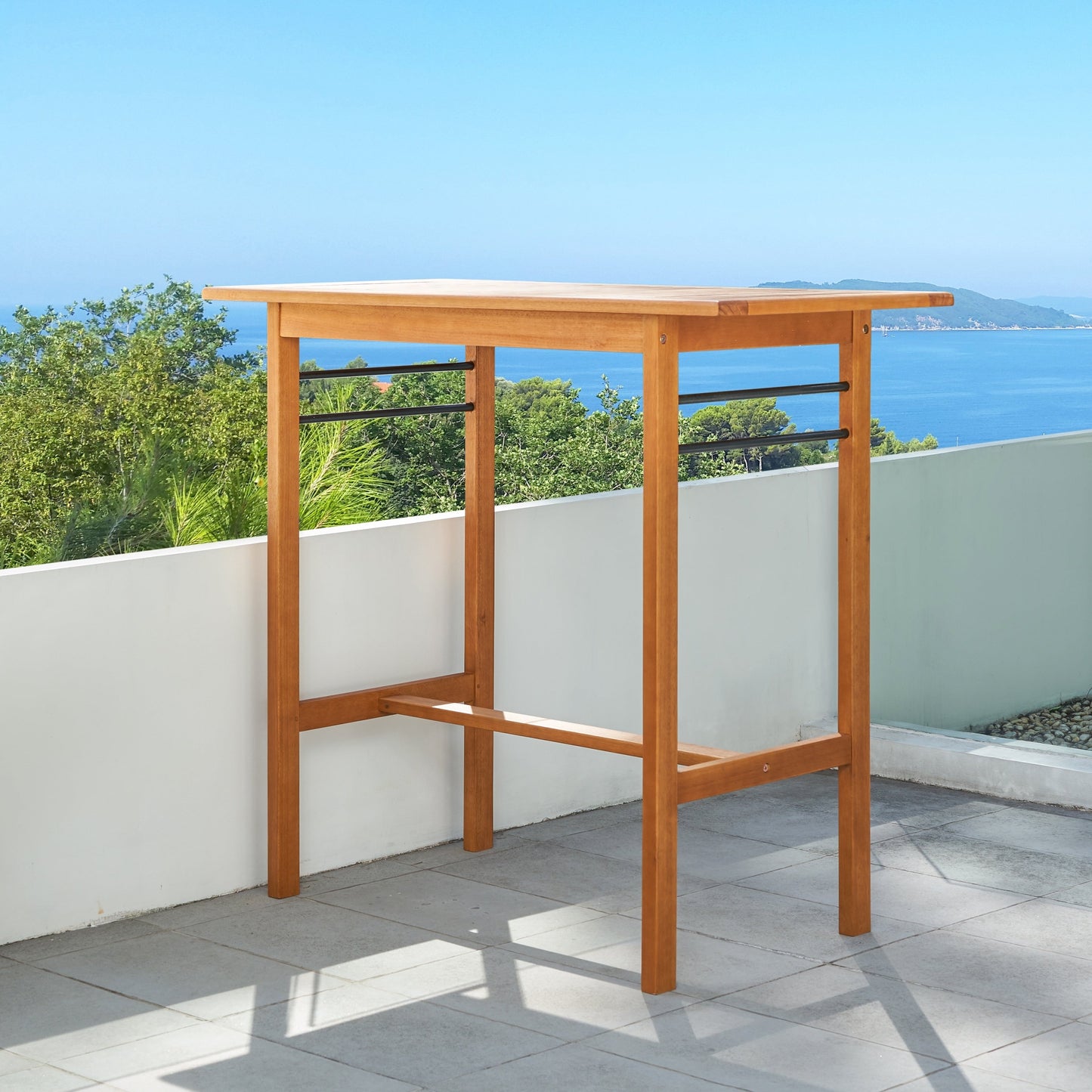 Tavolo da bar e sedie Carlton Honey Patio Wood all'altezza del bancone