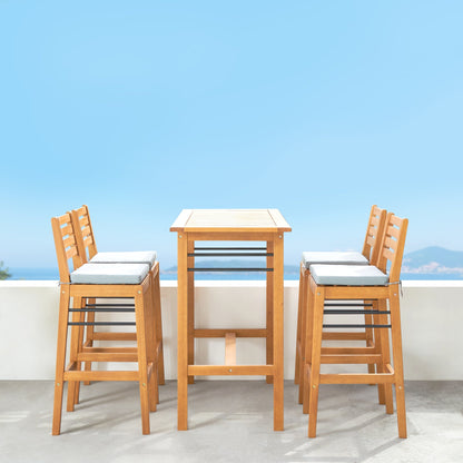 Tavolo da bar e sedie Carlton Honey Patio Wood all'altezza del bancone