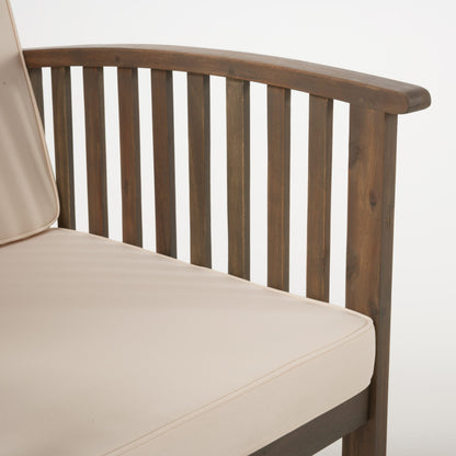 Christopher Knight Home Carolina - Set di divani da esterno in acacia da 4 pezzi - Seduta da giardino elegante e accogliente