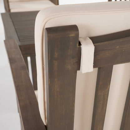 Christopher Knight Home Carolina - Set di divani da esterno in acacia da 4 pezzi - Seduta da giardino elegante e accogliente