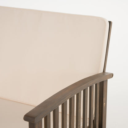 Christopher Knight Home Carolina - Set di divani da esterno in acacia da 4 pezzi - Seduta da giardino elegante e accogliente