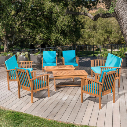 Set di divani da esterno Carolina Acacia da 8 pezzi di Christopher Knight Home