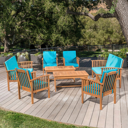 Set di divani da esterno Carolina Acacia da 8 pezzi di Christopher Knight Home