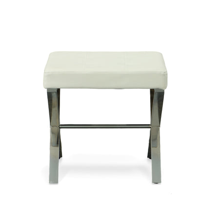 Carolina Living Elisabetta Vanity Bench - Bianco/Cromo