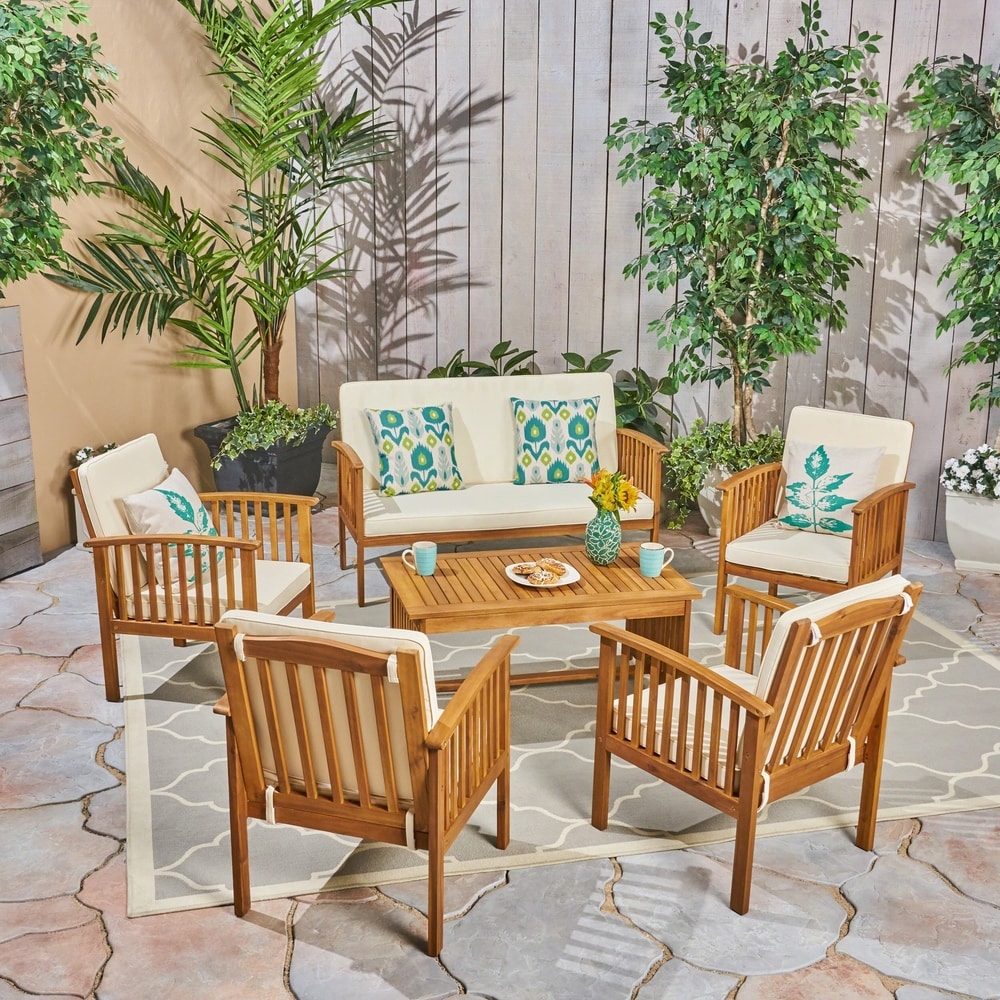 Set da salotto Carolina Outdoor da 6 posti in legno di acacia di Christopher Knight Home