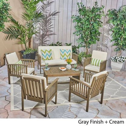 Set da salotto Carolina Outdoor da 6 posti in legno di acacia di Christopher Knight Home