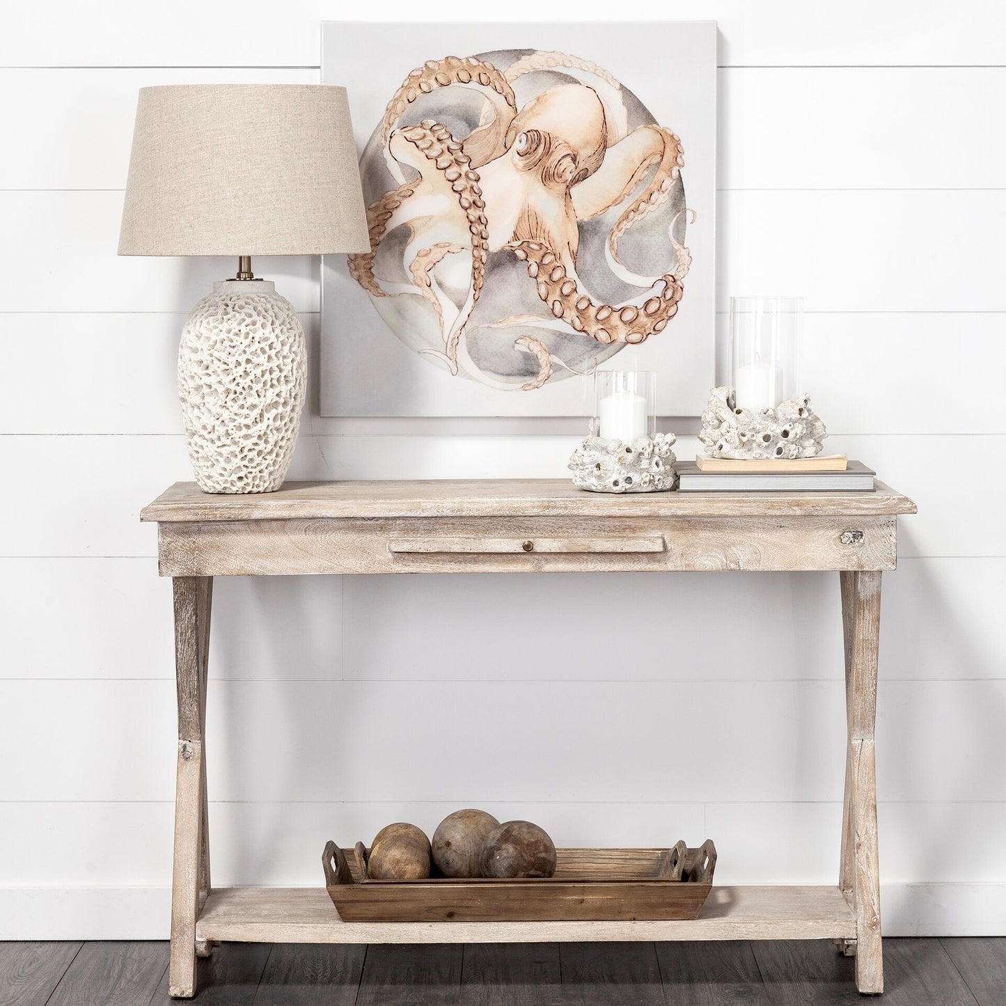 Sfere decorative in legno naturale Carrick (set da 3) - 5,0 L x 5,0 W x 5,0 H