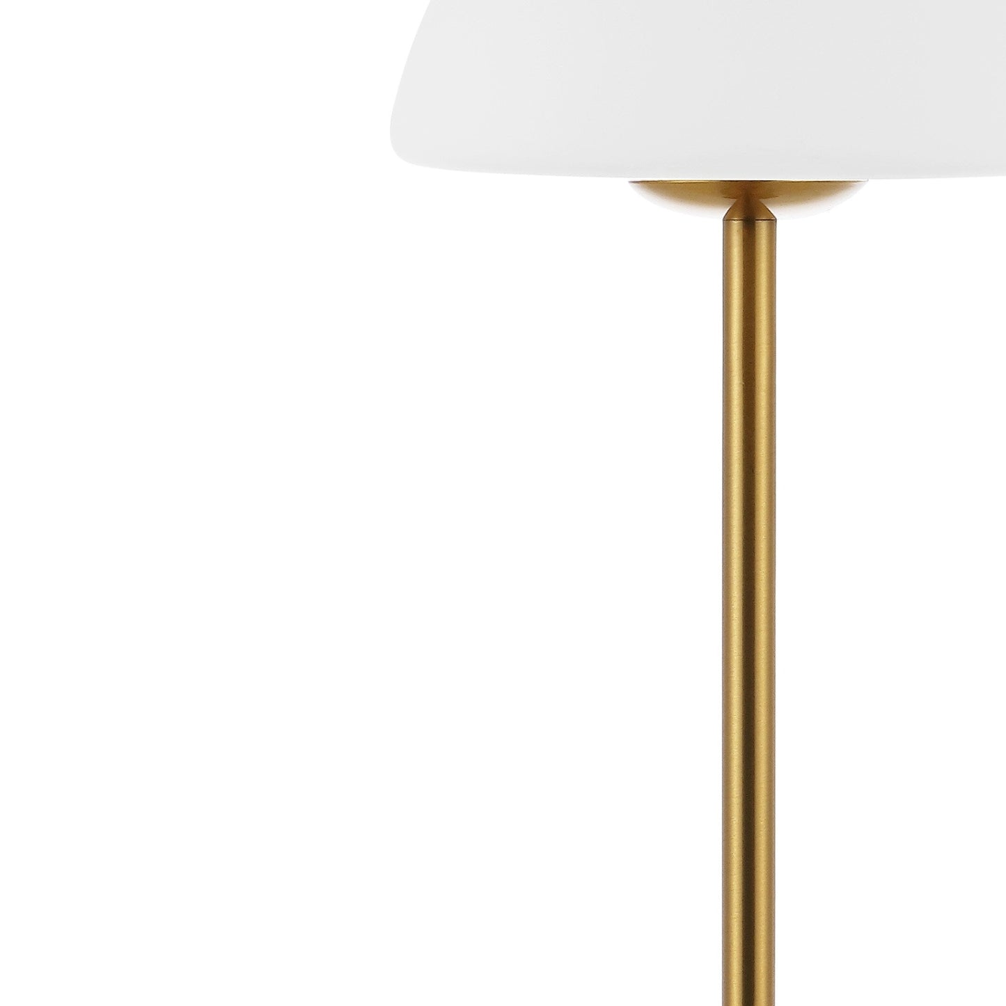 Lampada da tavolo moderna minimalista Carson 12.5 in ferro con LED integrato ricaricabile senza fili, nichel/bianco di JONATHAN Y