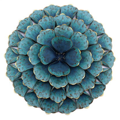 Carson Carrington Mjugg Teal Metal Flower Wall Art