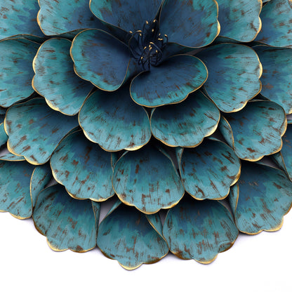 Carson Carrington Mjugg Teal Metal Flower Wall Art