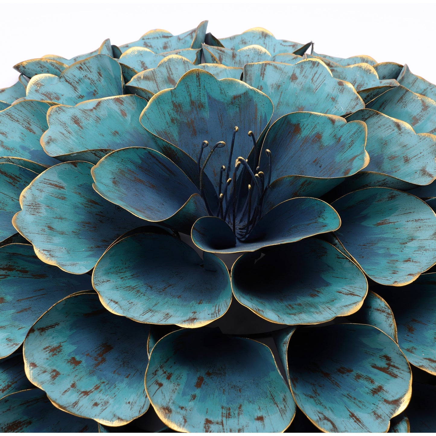 Carson Carrington Mjugg Teal Metal Flower Wall Art