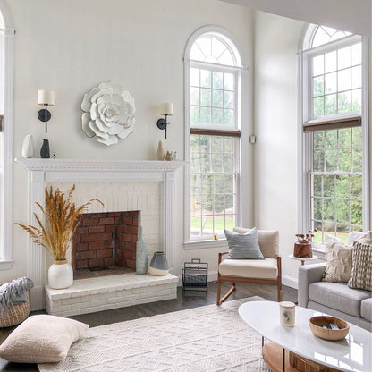 Carson Carrington Mjugg - Decorazione murale in metallo bianco con fiori