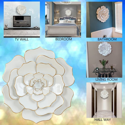 Carson Carrington Mjugg - Decorazione murale in metallo bianco con fiori