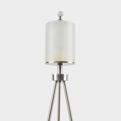 Lampada da terra con treppiede in metallo Pacific INK+IVY e paralume in vetro