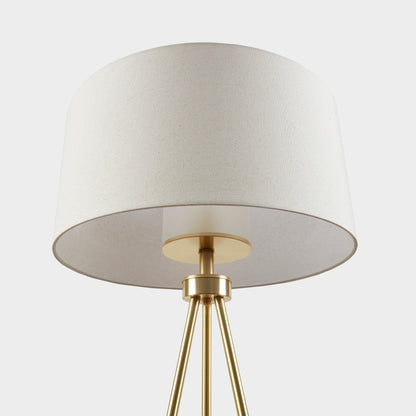 Lampada da terra con treppiede in metallo Pacific INK+IVY e paralume in vetro