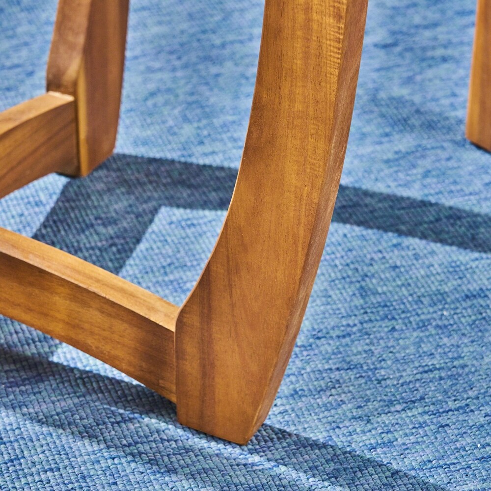 Casa Outdoor Set da bistrot rotondo in legno di acacia da 2 posti con gambe chiuse di Christopher Knight Home