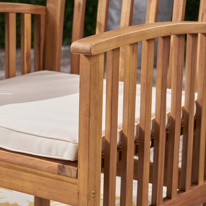 Casa Outdoor Set da bistrot rotondo in legno di acacia da 2 posti con gambe a X di Christopher Knight Home - N/A