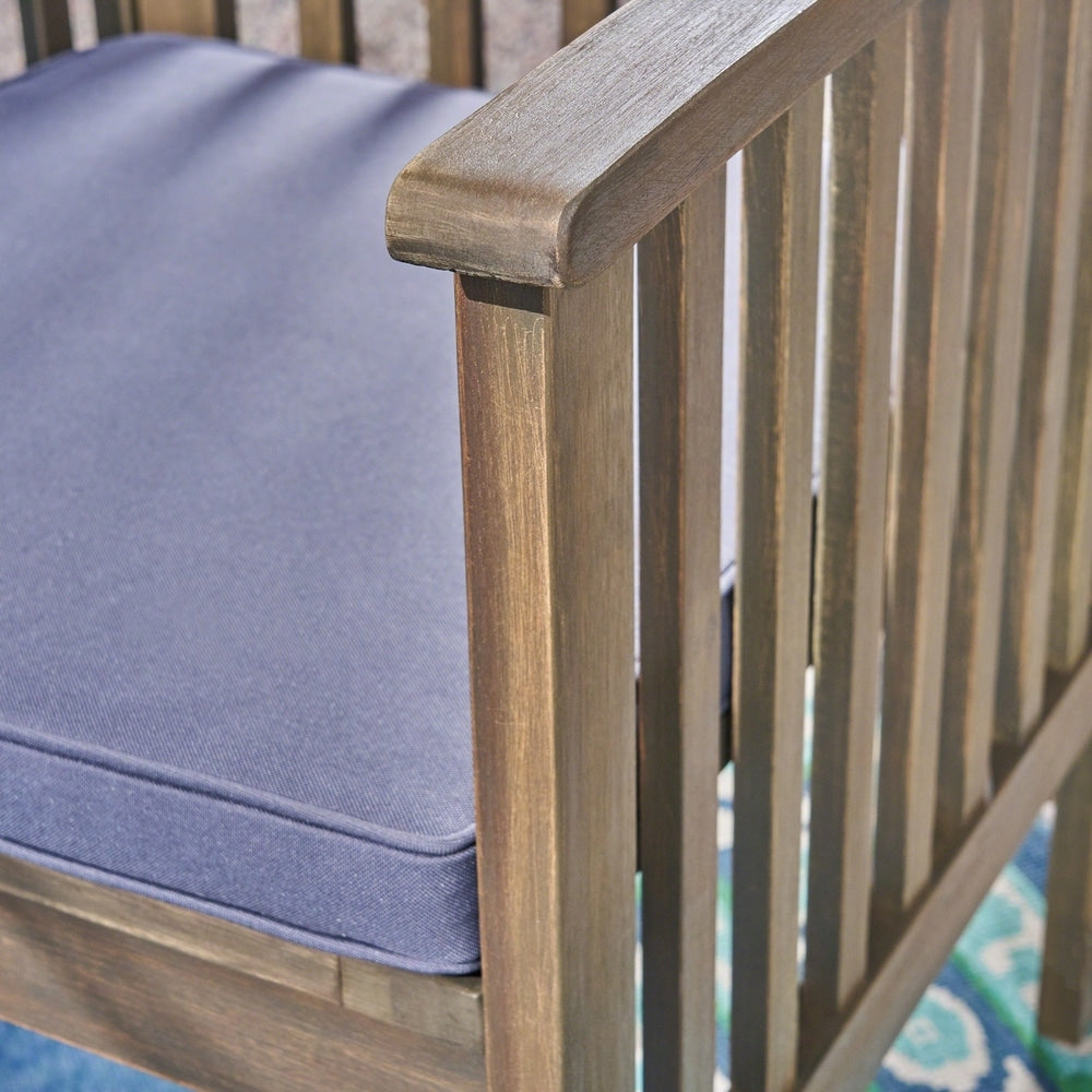 Casa Outdoor Set da bistrot rotondo in legno di acacia da 2 posti con gambe a X di Christopher Knight Home - N/A