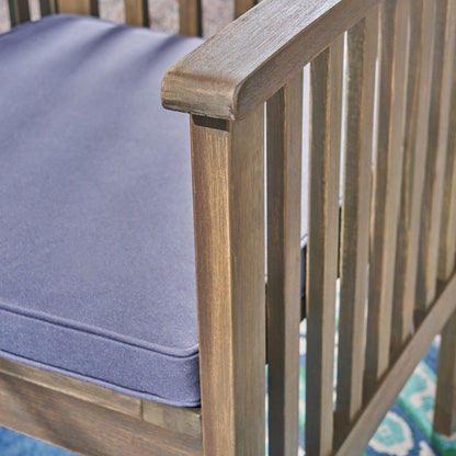 Casa Outdoor Set da bistrot rotondo in legno di acacia da 2 posti con gambe a X di Christopher Knight Home - N/A