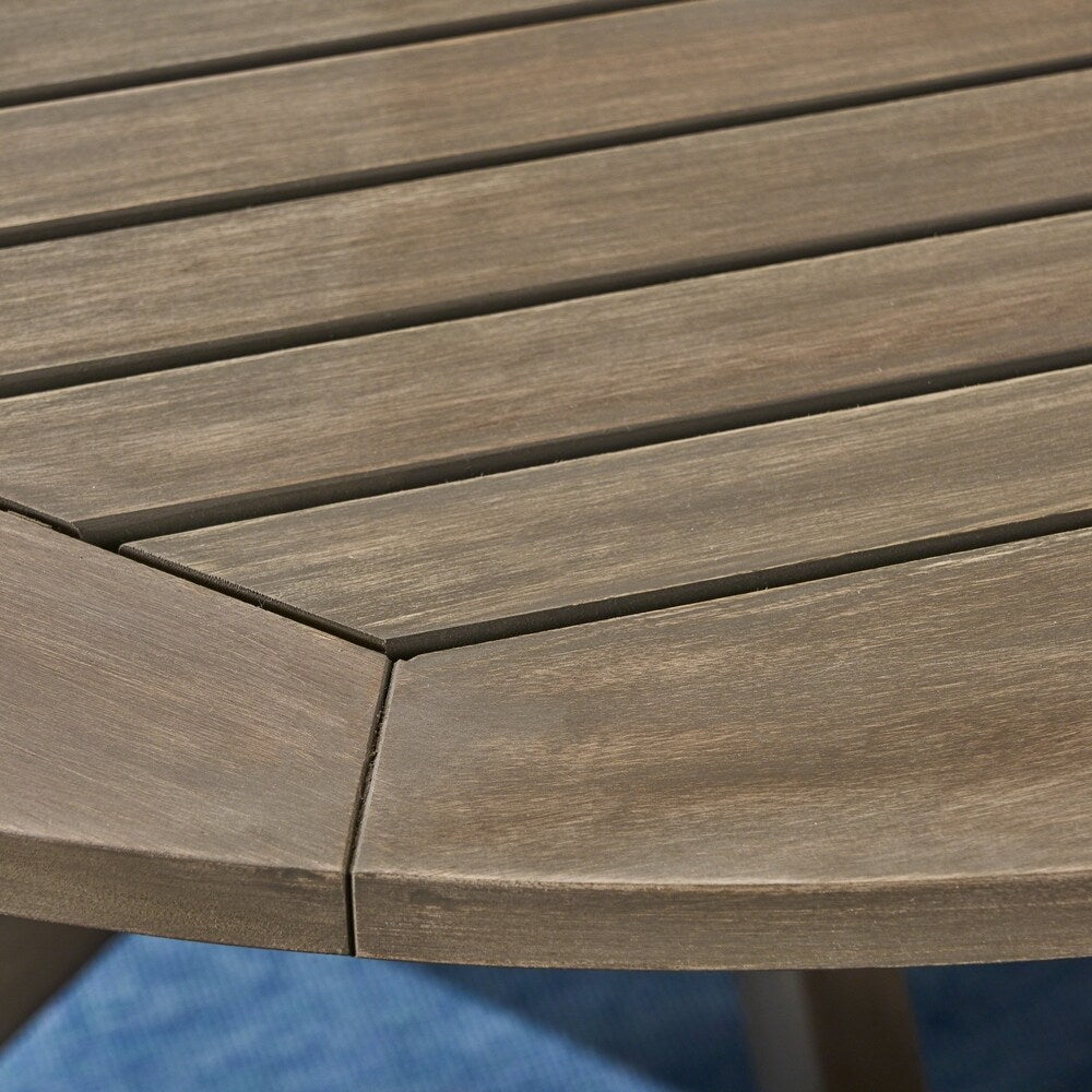 Casa Outdoor Set da pranzo rotondo in acacia da 4 posti con gambe dritte di Christopher Knight Home