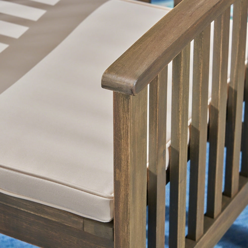 Casa Outdoor Set da pranzo rotondo in acacia da 4 posti con gambe dritte di Christopher Knight Home