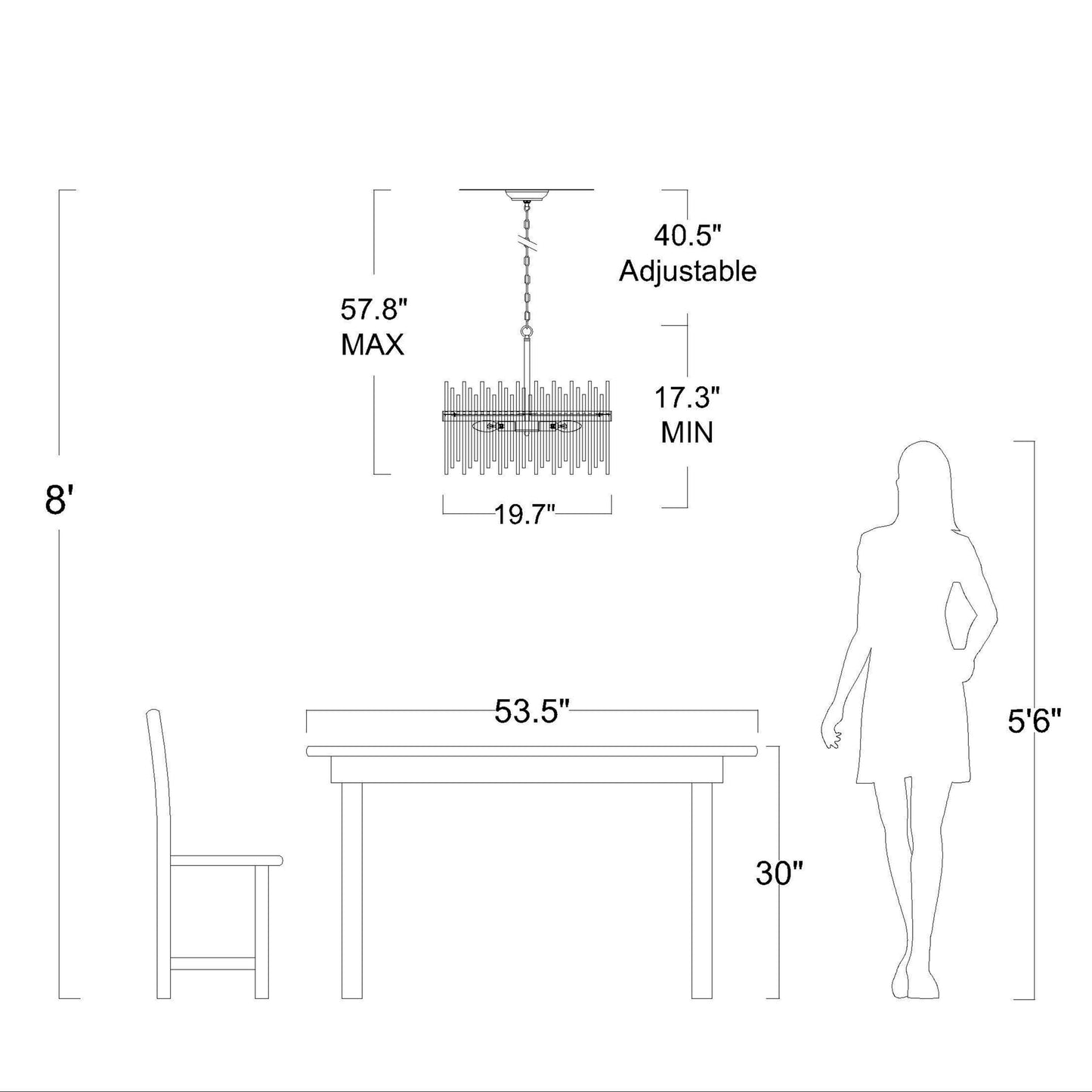 Lampadario Casandra a 5 luci in bronzo lucido con barre in vetro trasparente - Bronzo lucido